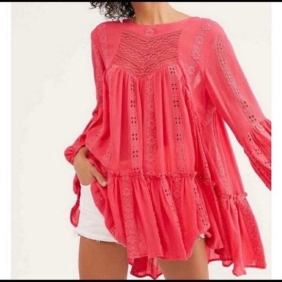 Free People Sweetest Dream Kiss Kiss Tunic Size S - Picture 2 of 12